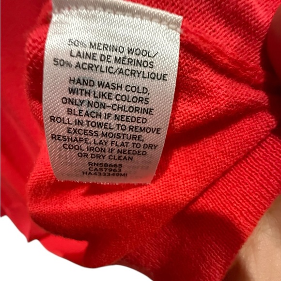 Halogen 50% merino wool coral red sweater size 1 (1x) excellent condition - Picture 4 of 5